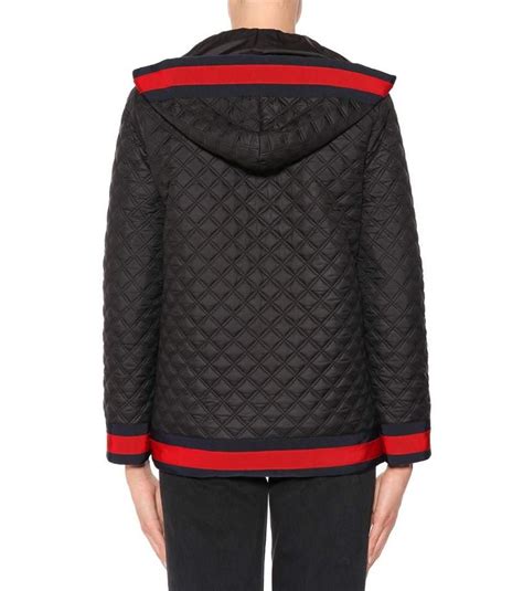 gucci jacquard jacket red and white|gucci black diamond quilted coat.